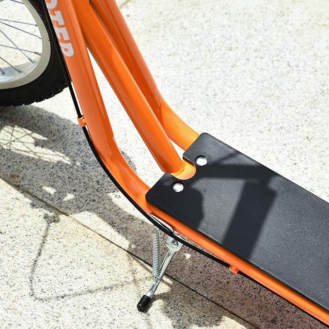 Aosom Youth Scooter Kick Scooter for Kids 5+, Max Load 220 LBS., with Adjustable Handlebar, 16" Inflatable Wheels, Dual Brakes