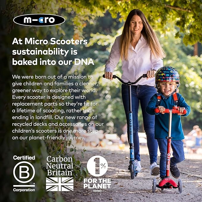 Micro Kickboard - Micro Cruiser LED - Two Wheeled, Fold-to-Carry Swiss-Designed Micro Scooter for Kids with Smooth Gliding Light-Up, Large Wheels for Ages 6+