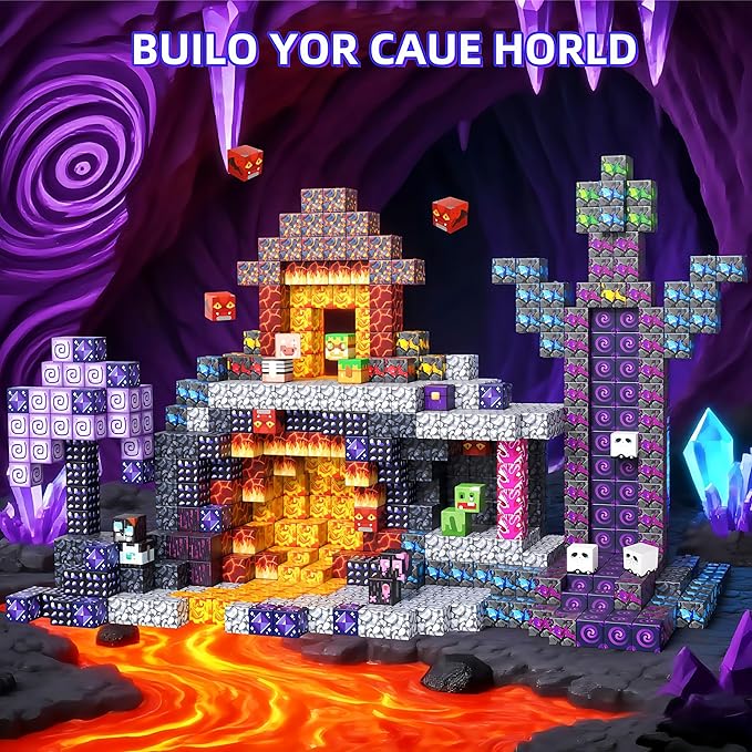 Magnetic Blocks, 120 PCS Magnetic Building Blocks, STEM Constructions Magnet Blocks for Boys Girls Age 3 4 5 6 7 8 9 10, Sensory Stacking Toy Christmas Birthday Gifts for Kids