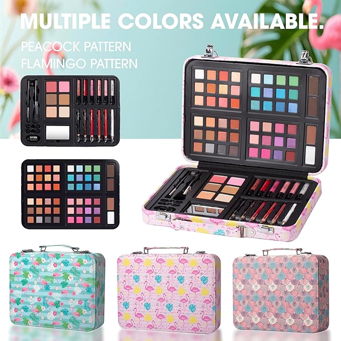 Hot Sugar Makeup Kit for Teenager Girls 10-12, All in One Beginner Makeup Kit for Women Full Kit, Teen makeup kit Cosmetic Gift Set for Birthday Christmas (Flamingo)