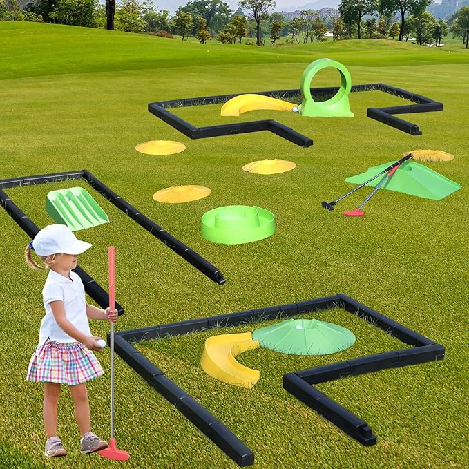 Putting Game - Mini Golf Obstacle, Putter for Home, Office, Outdoor Play - Suitable for Children, Teenagers, Adults