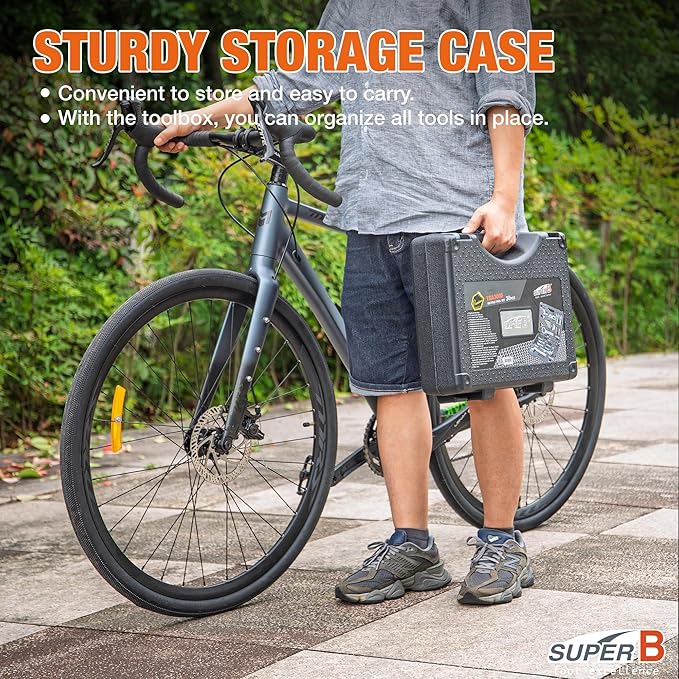 Bicycle Tool Set - Bike Repair Kit with Carry Case - Bike Maintenance Tools for Road Bikes and Mountain Bikes, Repairing Tyres, Brakes, Chains, Pedal, Crank Puller