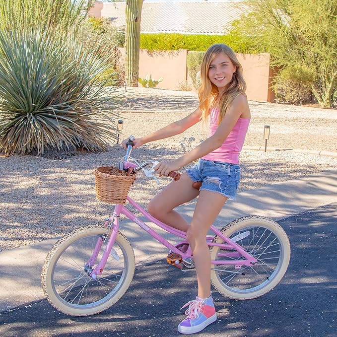 JOYSTAR Girls Bike for 2-12 Years Old Toddlers and Kids, 12" 14" 16" 18“ Retro Style Kids Bike with Training Wheels, 20 Inch Children Bicycle with Kickstand