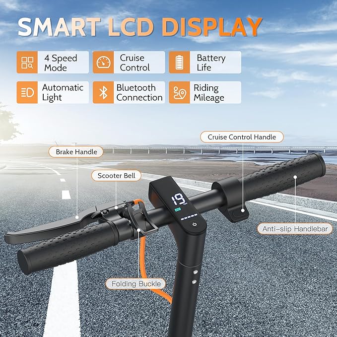 Electric Scooter for Adults, Folding E Scooter with 350W/500W Motor 16/21 Mph Top Speed, Max 19-23 Miles Long Range, 8.5''/10'' Solid Tires Commuting Scooters with Dual Brakes System, APP