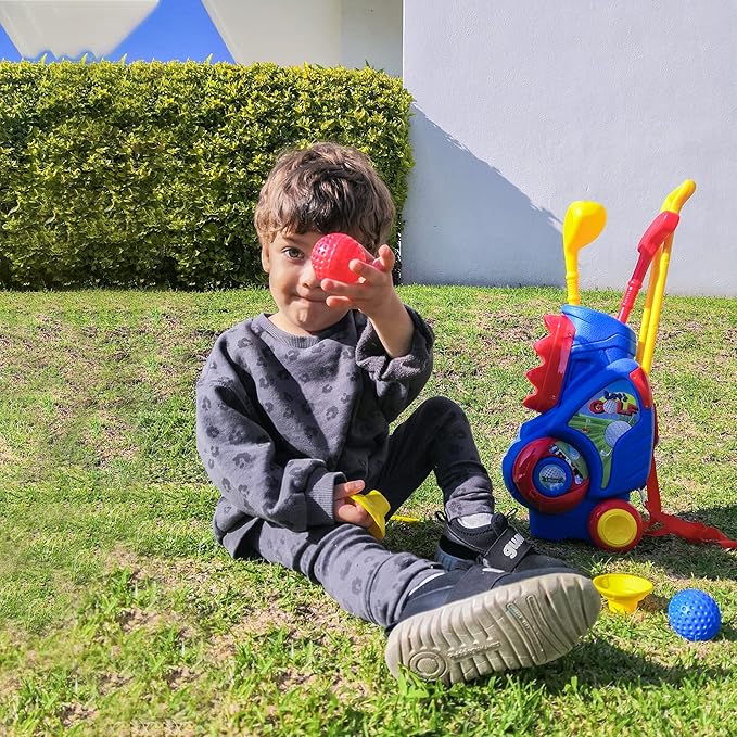 Liberry Toddler Golf Set, Upgraded Kids Golf Cart with Unique Shoulder Strap Design, Indoor and Outdoor Golf Toys for Boys and Girls Aged 1-5 Years Old