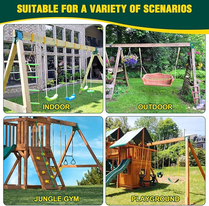BETOOLL A-Frame 1pcs Brackets Swing Set Bracket for Heavy Duty Swing Set – Includes Mounting Hardware, Ideal for Indoor and Outdoor Playgrounds (1 Brackets-Green)