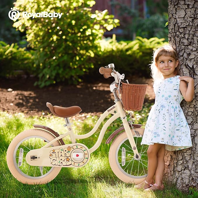 RoyalBaby Girls Bike Classic & EZ Kids Bike, Balance and Pedal Bicycle, 12 14 16 18 20 Inch Toddlers to Big Kids 3-10 Years
