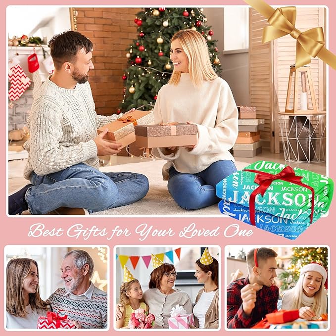 Ship Next Day, Personalized Baby Blanket with Name - Printed in USA, Custom Name Blanket for Boys Girls Kids, Customized Flannel Blankets Gifts for Teen Shower Toddlers Christmas Brithday