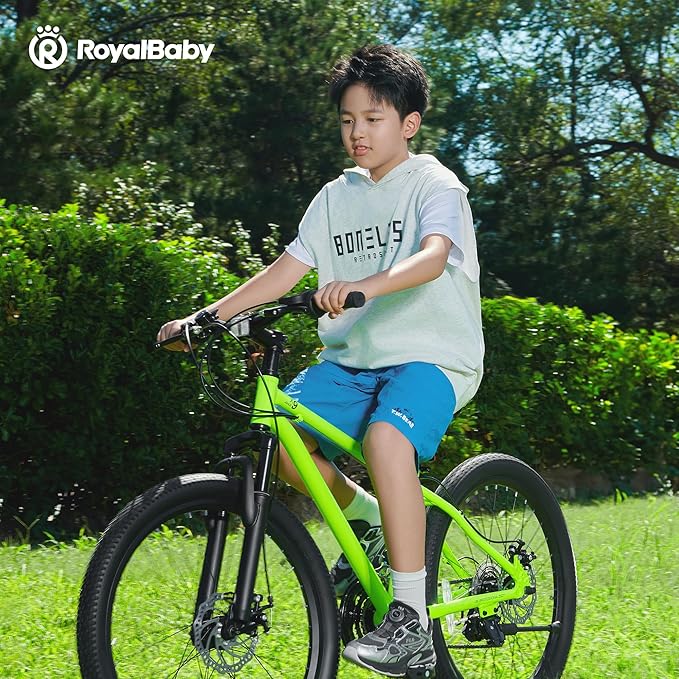 RoyalBaby Kids Mountain Bike for Boys and Girls, Ultra-Light Aluminum 20-24 Inch Wheel Bicycle for 6-14 Years Old Children, 7/21-Speeds Drivetrain