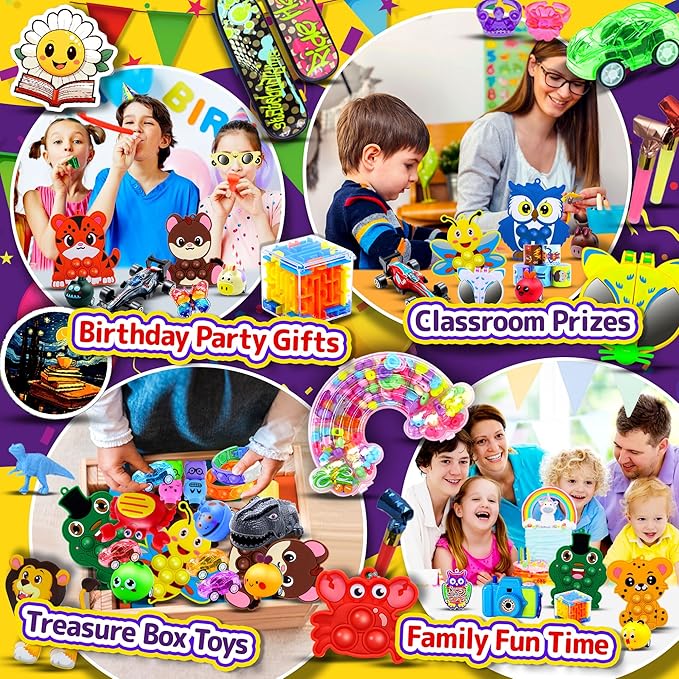 1000 PCS Party Favors for Kids, Bulk Fidget Toys,Goodie Bags Stuffers, Treasure Box Toy for Classroom Prizes, Birthday Gifts, Stocking Pinata Filler Stuffers
