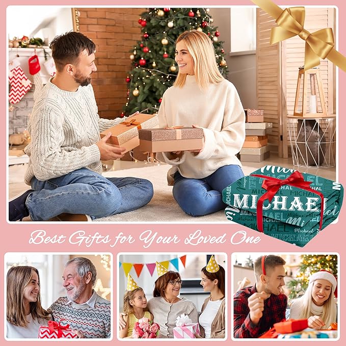 Ship Next Day, Personalized Baby Blanket with Name - Printed in USA, Custom Name Blanket for Boys Girls Kids, Customized Flannel Blankets Gifts for Teen Shower Toddlers Christmas Brithday