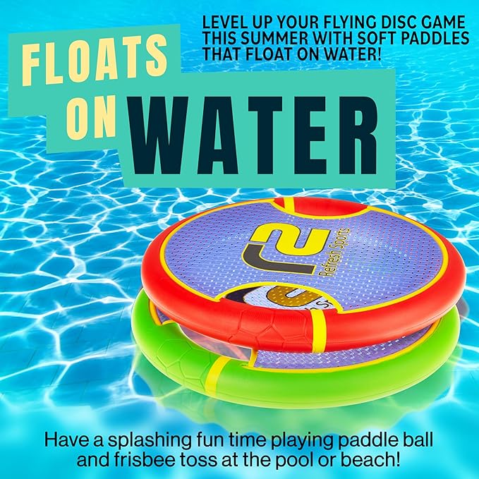 Fun Bouncy Paddle & Stringy Ball Toss & Catch Game - Easy to Use for Kids All Ages - Soft Foam Design for Safe Play Indoors or Outdoors - Also Works as Flying Disc - Great Gift Idea for Boys & Girls