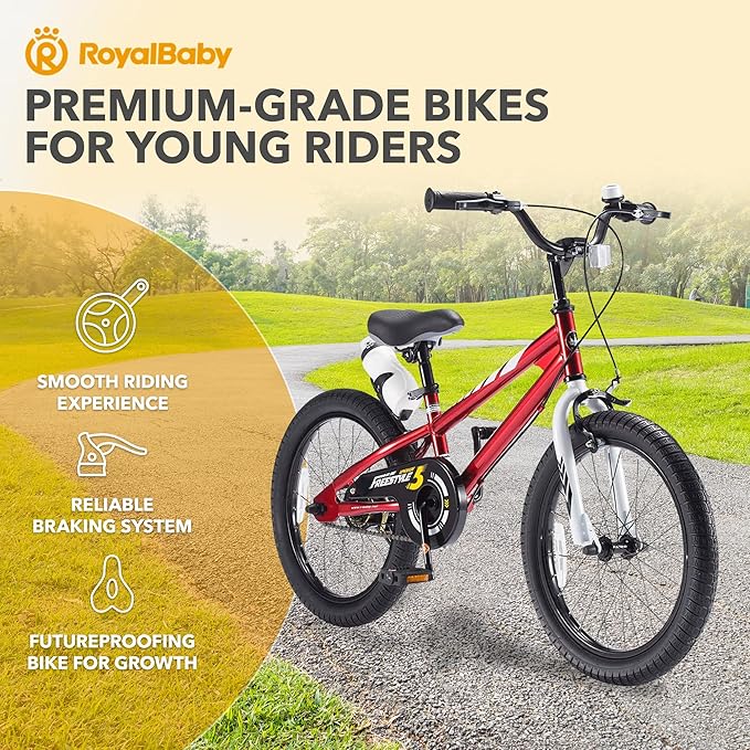 RoyalBaby Kids Bike EZ Balance to Pedal Dual Handbrake Toddlers Boys Girls Bicycle 12-20 Inch for Age 3-10 Years