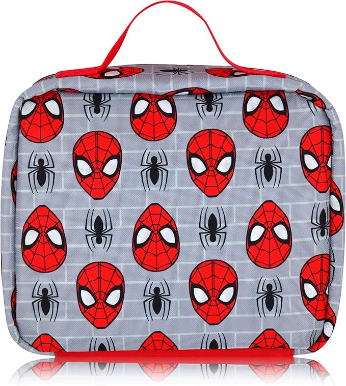 Fast Forward Marvel Spiderman Lunch Box for Kids | Spiderman Insulated Lunch Bag Lunch Box for Boys, Girls, Unisex | Spiderman Grey Reusable Lunchbox, SPCO97FN