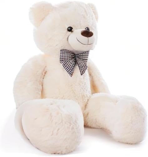 Poutmac Big Teddy Bear 55" White Giant Soft Stuffed Animals Cute Plush Toy for Girlfriend Women Kids for Valentine's Christmas Birthday