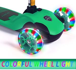 GLAMUP Kids Kick Scooter 3 Wheels, Kids Scooter Height Adjustable Handlebar, Lean-to-Steer System & Easy-Folding Mechanism, Ages 3-14 Boys and Girls