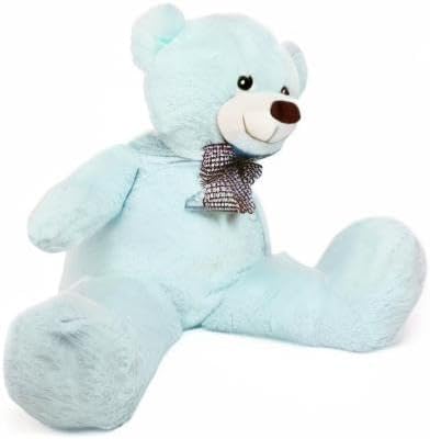 MorisMos Bow Tie Giant Teddy Bear 4 Feet, 47inch Big Teddy Bear Stuffed Animal Plush for Girlfriend, Boyfriend, Light Blue