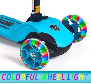 GLAMUP Kids Kick Scooter 3 Wheels, Kids Scooter Height Adjustable Handlebar, Lean-to-Steer System & Easy-Folding Mechanism, Ages 3-14 Boys and Girls