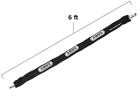 ABUS Hardened Steel 6KS 6 Foot x 1/4" Thick Square Security Chain for Bikes, Containers, Trailers, ATV's, Motorcycles and Personal/Industrial Property