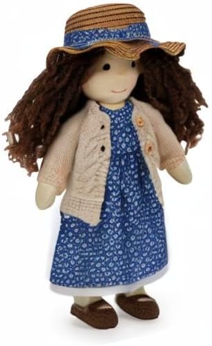 BlissfulPixie Handmade Waldorf Soft Girl Rag Doll Basia 12" - Ideal First Plush Doll for Babies & Toddlers