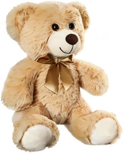 Plush Teddy Bear Cute Stuffed Animal Bear with Bow Plush Toys 13.8 Inches (Khaki)