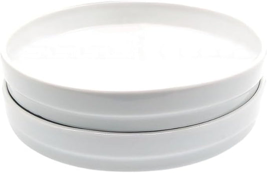 Elk and Friends Kids 7.8” Porcelain White Plates | Suitable for Babies/Toddlers | Microwave & Dishwasher Safe | Non Slip Dinnerware | Snack Dishes | 2 Pack