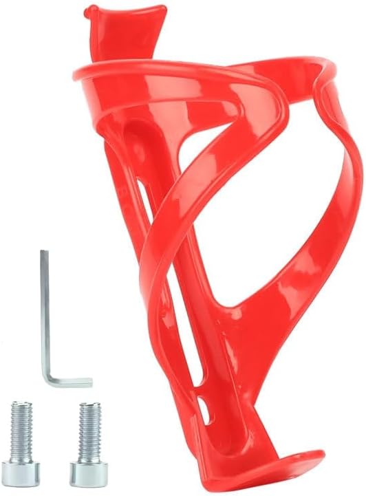 Lightweight Bicycle Water Bottle Holder - Secure, Versatile, and Stylish Bike Universal Drink Cage, Cycling, Road/Mountain Bikes (Red)