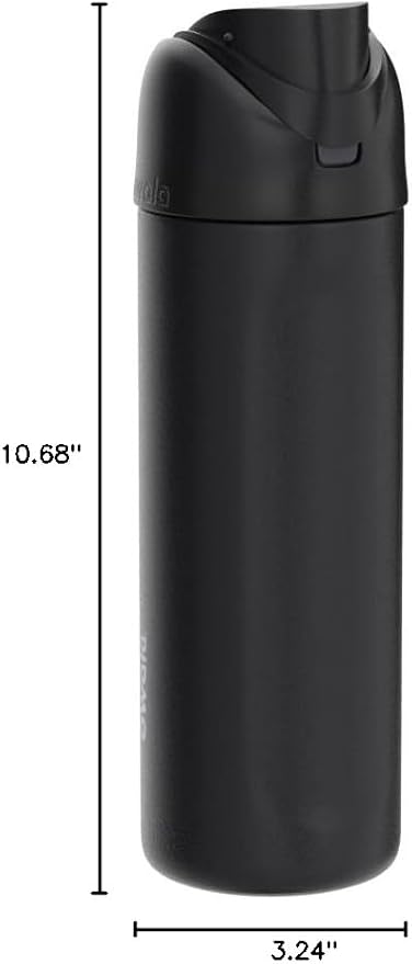 Owala FreeSip Insulated Stainless Steel Water Bottle with Straw, BPA-Free Sports Water Bottle, Great for Travel, 24 Oz, Very, Very Dark