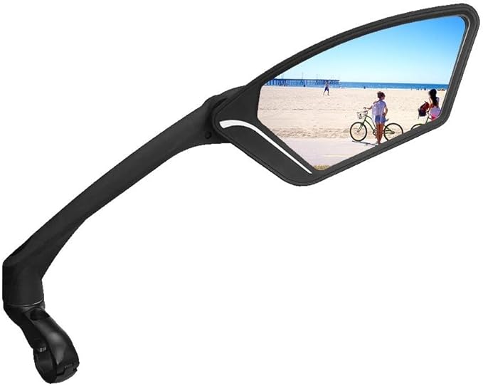 MEACHOW New Scratch Resistant Glass Lens,Handlebar Bike Mirror, Rotatable Safe Rearview Mirror, Bicycle Mirror,ME-010