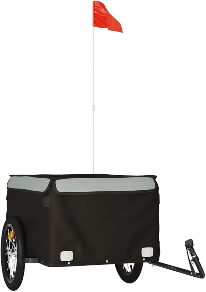 Bike Cargo Trailer, Bicycle Cart Bike Wagon Trailer, Bike Luggage Carrier, Loading Bike Storage Cart, Black and Gray, Maximum Load Capacity: 99.2 lb,-435