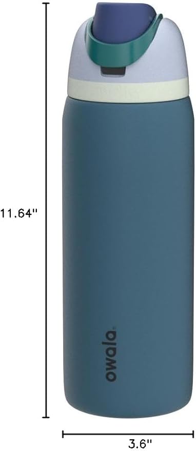 Owala FreeSip Insulated Stainless Steel Water Bottle with Straw, BPA-Free Sports Water Bottle, Great for Travel, 40 Oz, Denim