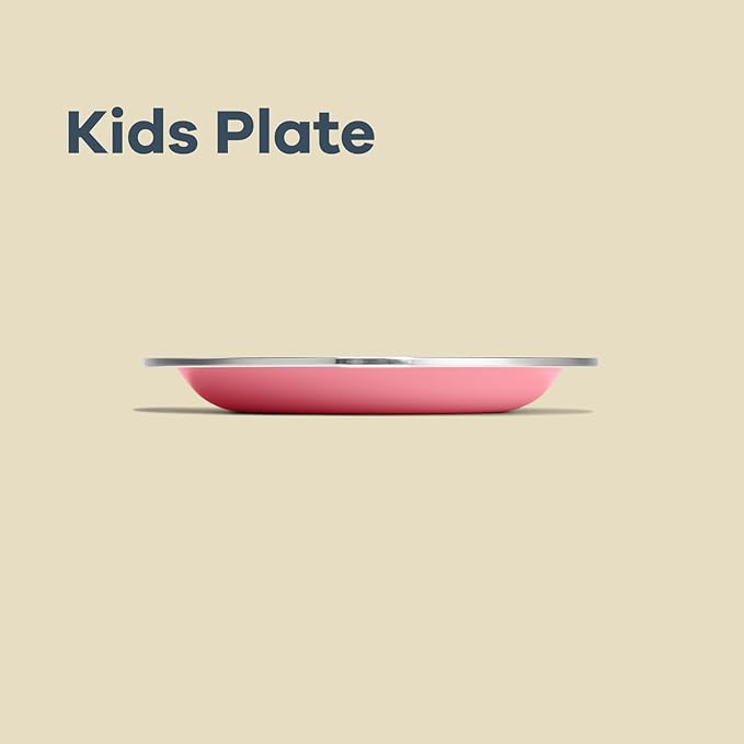 Hydro Flask Stainless Steel Kids Plate- Dishwasher Safe, Stackable, Dinner Plate in Koala Gray