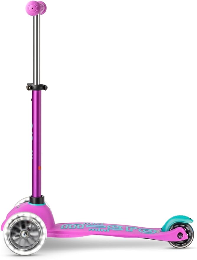 Micro Kickboard Mini Deluxe LED Three-Wheeled Lean-to-Steer Swiss-Designed Micro Scooter