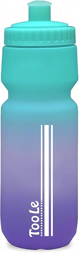 24oz Bike Water Bottle, Cycling Squeeze Water Bottle Leakproof BPA Free with Capacity Scale w/Pull Top Lid, Reusable, for Bicycle, Gym,Camping, Hiking