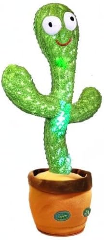 Pbooo Dancing Talking Cactus Mimicking Toy,Talking Repeat Singing Sunny Cactus Toy 120 Pcs Songs for Baby 15S Record Your Sound Sing+Dancing+Recording+LED