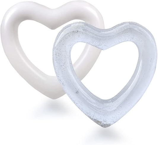 Inflatable Heart Pool Float, Sweet Love Swim Rings Float Loungers Tube for Summer Water Fun Beach Party Toys for Kids, Adults