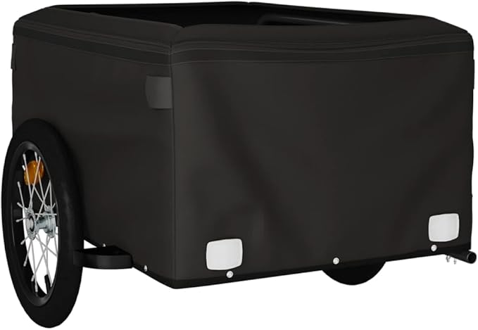 Bike Cargo Trailer, Bicycle Cart Bike Wagon Trailer, Bike Luggage Carrier, Loading Bike Storage Cart, Black and Red, Maximum Load Capacity: 99.2 lb,-434