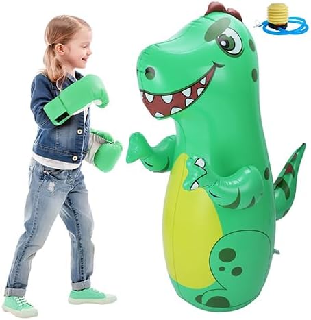 Inflatable Dinosaur Punching Bag for Kids,Bounce Back Dino Toddlers Boxing Bag Toy for 3-5