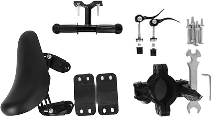 Detachable Front Mounted Kids Bike Seat with Handlebar & Foot Pedals for Children 2-5 Years, Toddler Bike Seat for Adult Bicycle, Secure & Comfortable Bike Attachment for Kids