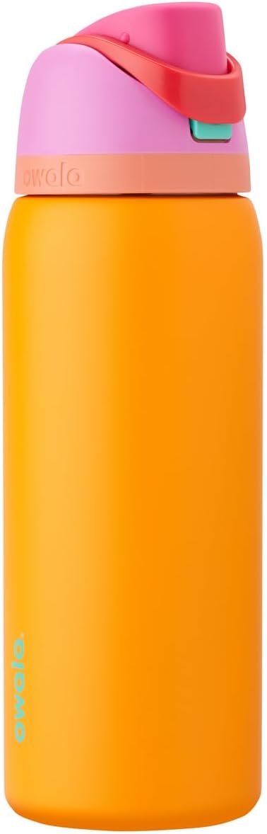 Owala FreeSip Insulated Stainless Steel Water Bottle with Straw for Sports, Travel, and School BPA-Free Sports Water Bottle, 32 oz, Tropical
