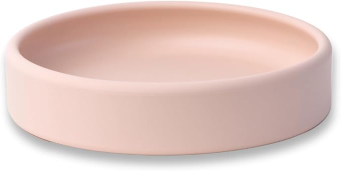 APLAINR Solid Plate, Weighted Baby Toddler Plate, Silicone Plates for Baby, No-Division Kid Plates, Microwave & Dishwasher Safe Silicone Plate for Toddlers, No BPA, Pink Sand