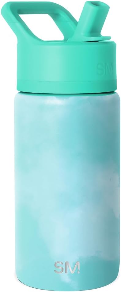 Simple Modern Kids Summit Water Bottle with Straw Lid | 14oz Stainless Steel Cup Insulated Tumbler Tumbler for Girls, Boys, School | Ocean Tide