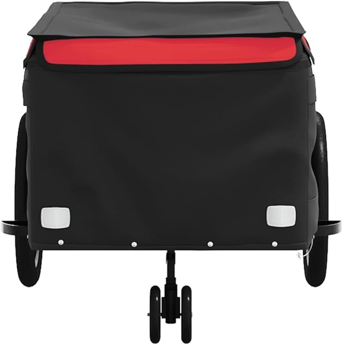 Bike Cargo Trailer, Bicycle Cart Bike Wagon Trailer, Bike Luggage Carrier, Loading Bike Storage Cart, Black and Red, Maximum Load Capacity: 99.2 lb,-441