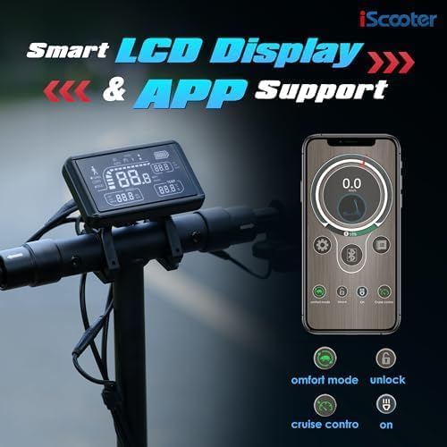 iScooter Electric Scooter, 10" Tires, 800W Motor E-Scooter Up to 25/28 Miles Range, Top Speed 24/28 MPH, Adjustable Handlebar Height, Folding Commuting Electric Scooter for Adults-(Optional Seat)