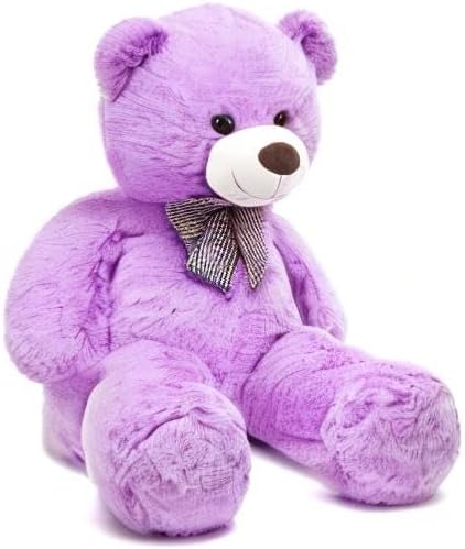 MorisMos Bow Tie Giant Teddy Bear 4 Feet, 47inch Stuffed Animal Big Teddy Bear Plush, Classic Girlfriend Boyfriend Gift on Birthday, Violet