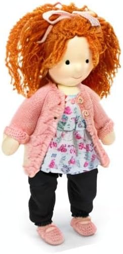 BlissfulPixie Handmade Waldorf Doll- Elsee 12", Soft Girl Rag Doll with Cute Stuffed Plush, Ideal for Babies & Toddlers