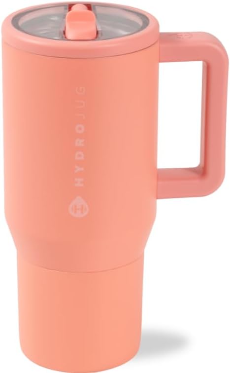 HydroJug Kids - 20 oz Insulated Kids Water Bottle with Flip Straw & Handle | Leak-Proof & Durable | Perfect for School, Sports, Lunch, Travel & Camp, Summer Peach
