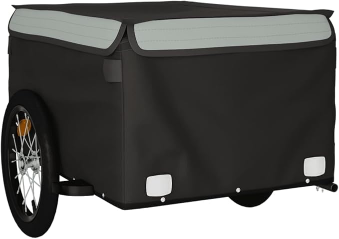 Bike Cargo Trailer, Bicycle Cart Bike Wagon Trailer, Bike Luggage Carrier, Loading Bike Storage Cart, Black and Gray, Maximum Load Capacity: 99.2 lb,-435