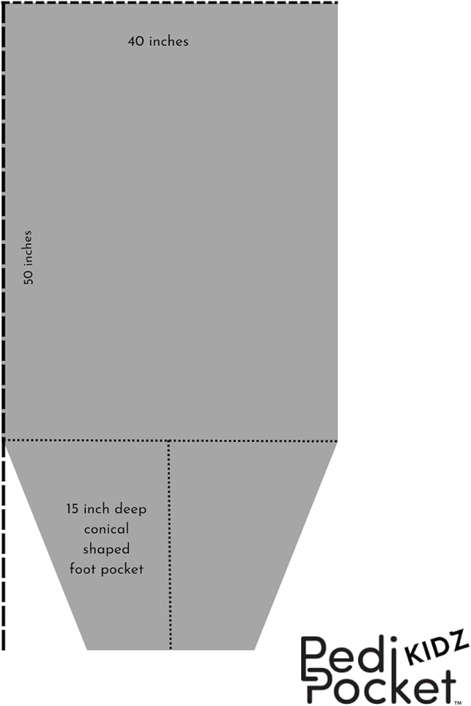 PediPocket Kidz Patented Foot Blanket – Rockin’ Royal Blue – 40”x 50”with 15”Deep Foot Pocket,Plush Velvety Fleece Blanket for Kids,Everyday Luxurious Comfort,Machine Washable,Gift Idea (non-electric)