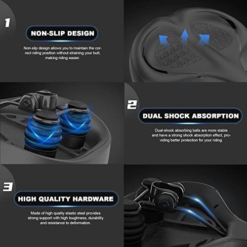 2024 New Noseless Bike Seat Cushion for Men & Women - Extra Padding & Comfort Wide Bicycle Seat, Oversized Comfortable Saddle for Peloton Bikes, Exercise Bikes, Electric Bikes, Cruiser Bikes